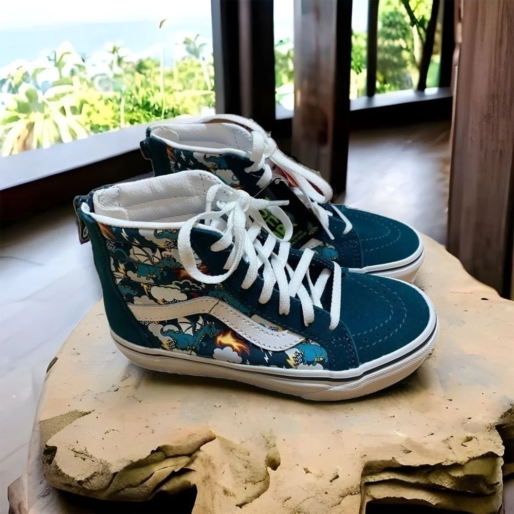 Vans Glow in Dark Dragon Sneakers NEW Kids Fire Breathing Sz 2